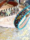 Kurtmen leather and turquoise hat bands