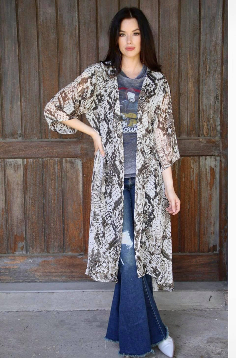 Snake print kimono