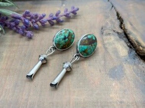 Red mountain turquoise blossom earrings