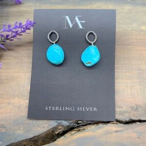 Turquoise nugget earrings