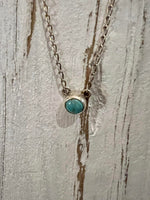 Kingman Turquoise dot and sterling silver necklace