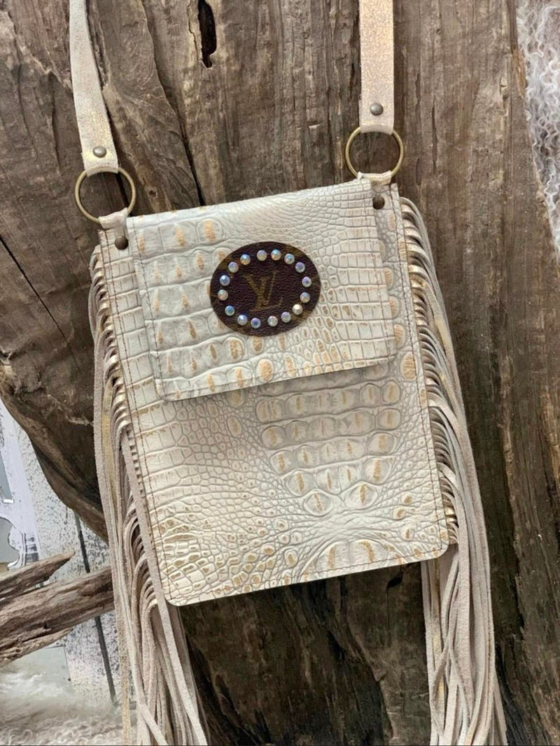 Crocodile crossbody with authentic LV logo