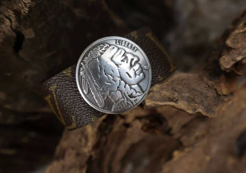 Louis Vuitton cuff with Indian head coin