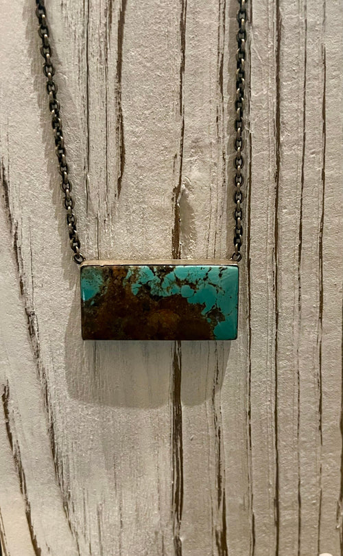 Royston turquoise jumbo bar necklace