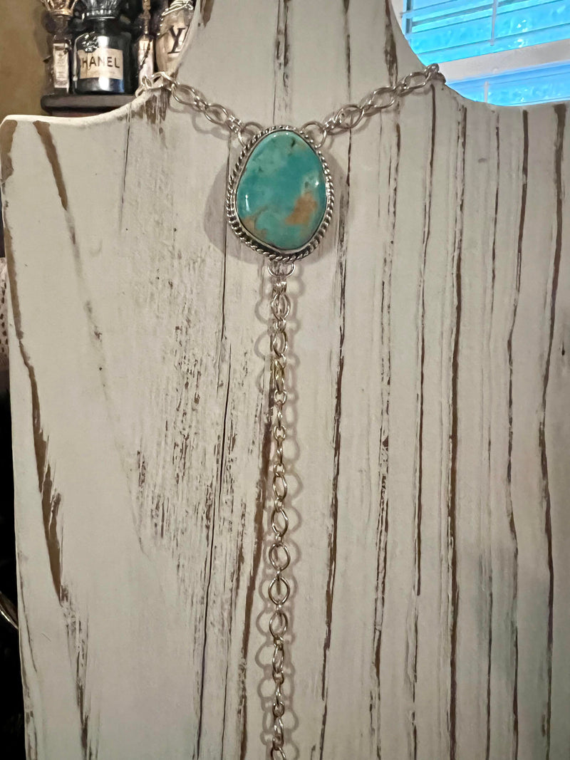 Royston Turquoise and Sterling Silver Lariat