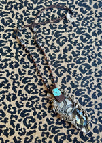 Leather fringe necklace