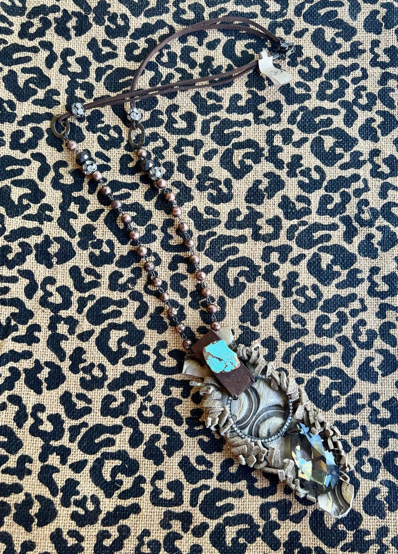 Leather fringe necklace