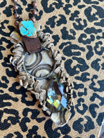 Leather fringe necklace