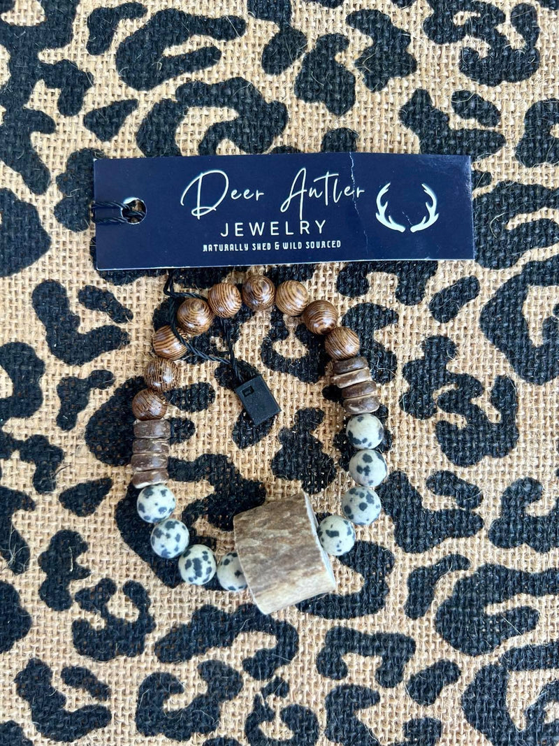 Deer antler stretch bracelet