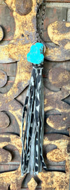 Cheetah tassel chain necklace