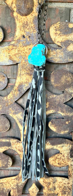 Cheetah tassel chain necklace
